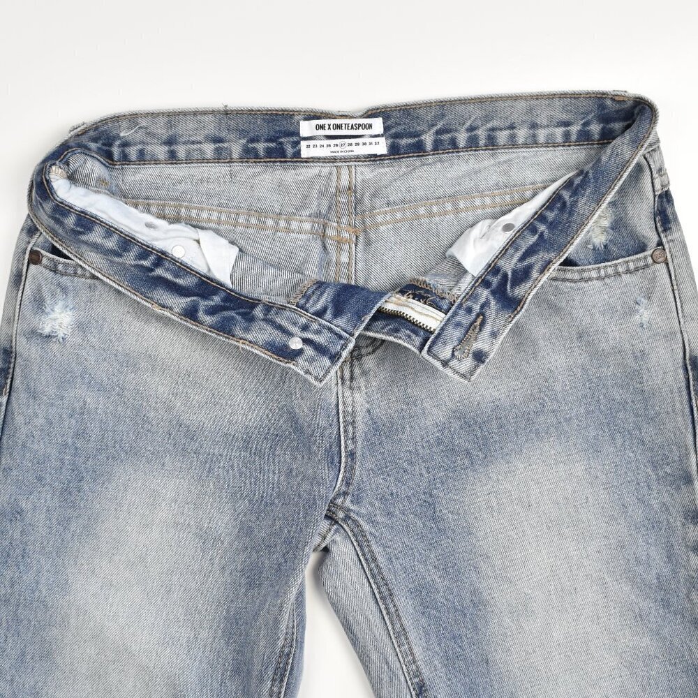 One Teaspoon Awesome Baggies Distressed Low Rise Jeans - 27 - Picture 6 of 9